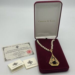 Camrose & Kross JBK Egyptian Pharaoh Faux Pearl Necklace NIB